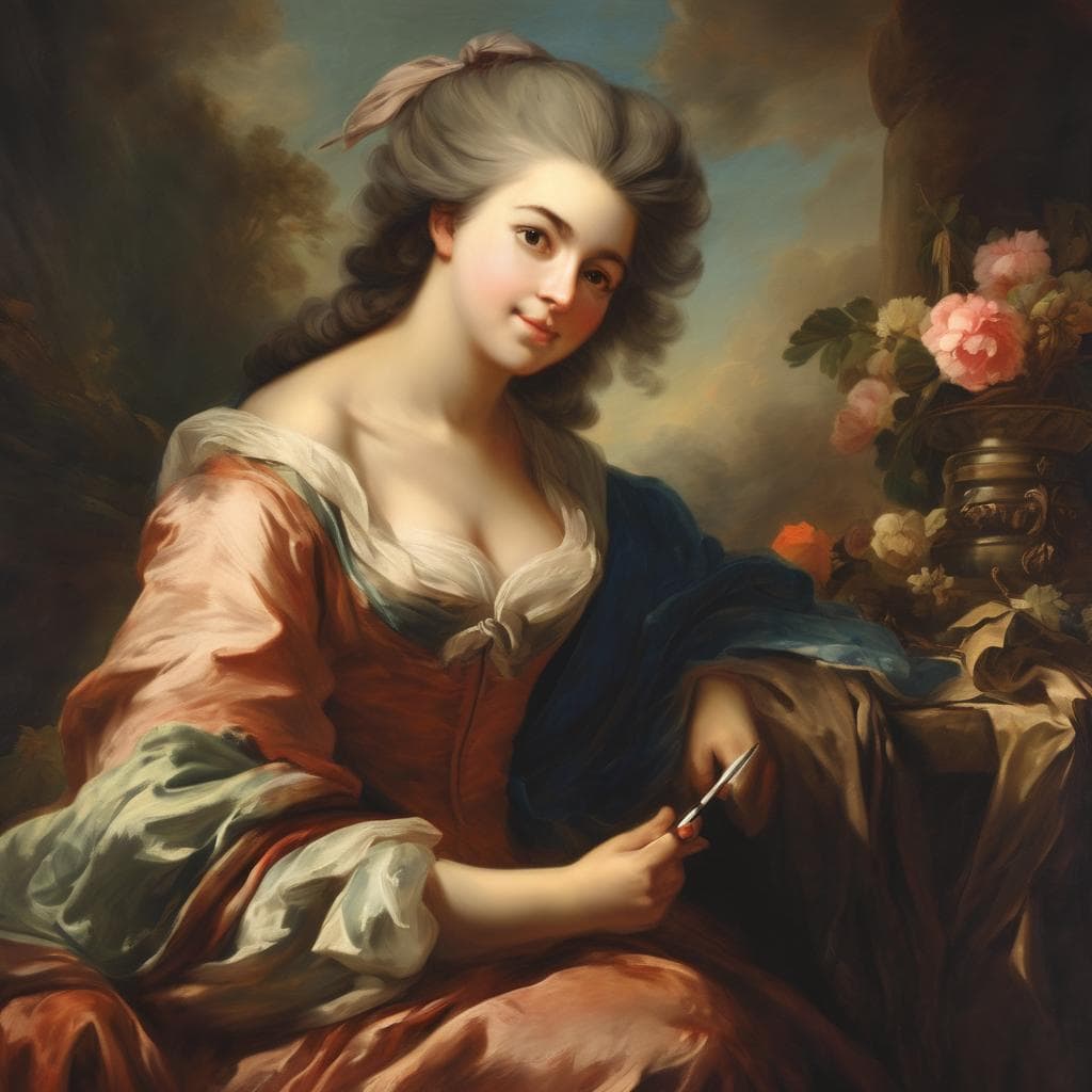 Κορίτσι σε κλασικό πορτρέτο ζωγραφικής, έγχρωμες αποχρώσεις, έργο τέχνης, ανάλυση έργων τέχνης και δημιουργίας.